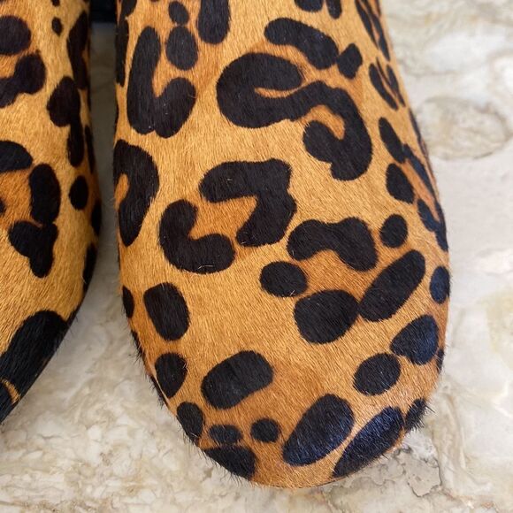 NWOT Urban Outfitters Pony Hair Leopard Print Ankle Boots - Picture 10 of 13
